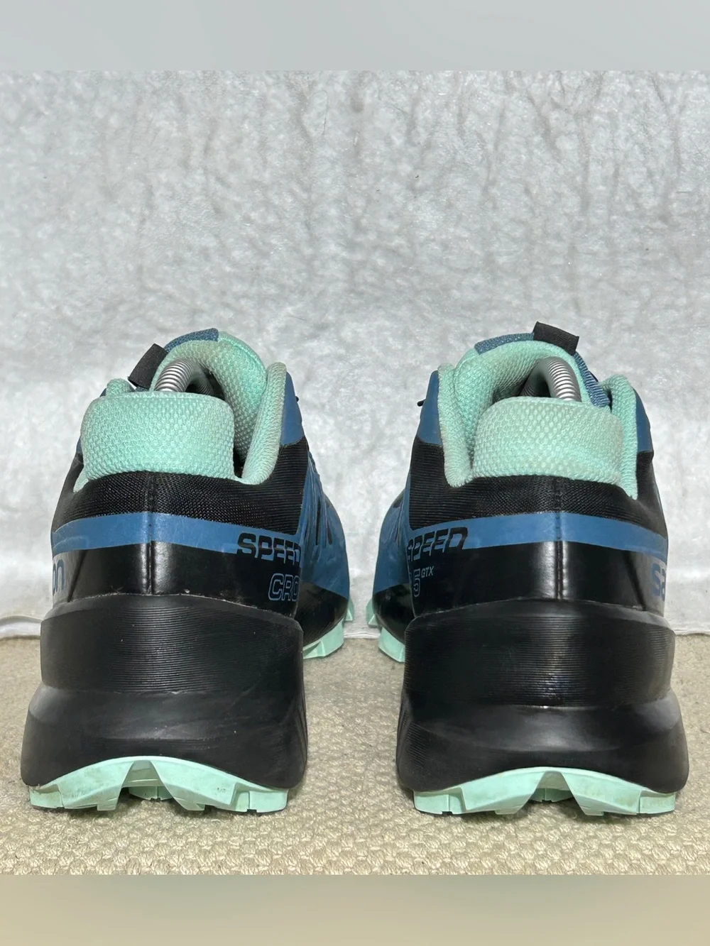 Salomon Womens Blue Speedcross 5 GTX Gortex Trail Running Sneakers Shoes SZ 7.5